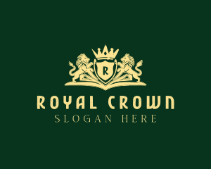 Lion Crown Crest logo design