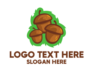 Nutshell - Three Acorn Nuts logo design