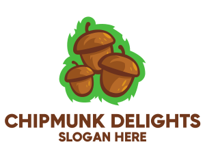 Chipmunk - Three Acorn Nuts logo design