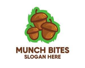 Munch - Three Acorn Nuts logo design