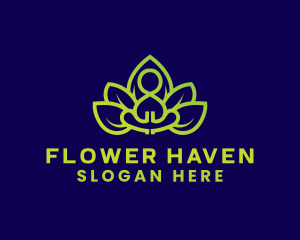 Flower Yoga Meditation logo design