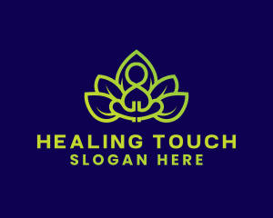 Flower Yoga Meditation logo design