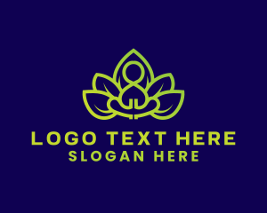 Healing - Flower Yoga Meditation logo design