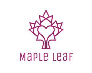 Toronto - Mosaic Maple Leaf Heart logo design