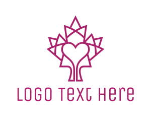 Mosaic Maple Leaf Heart Logo