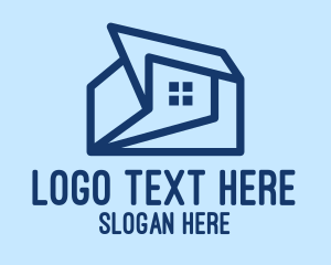 Rental - Blue Minimalist House logo design