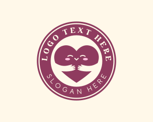 Smile - Heart Love Hug logo design