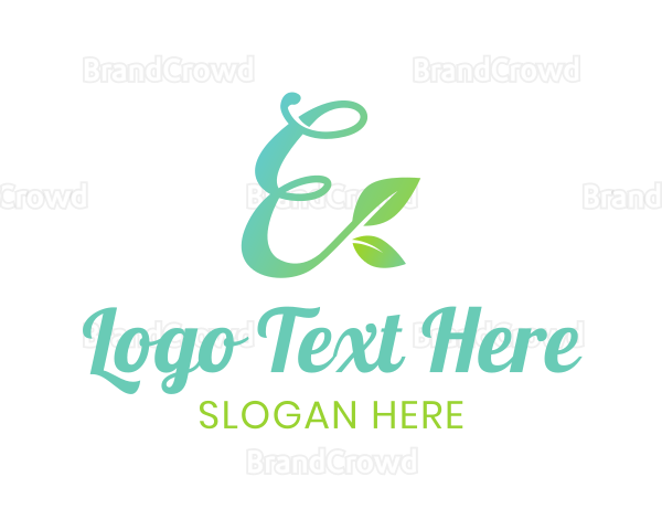 Nature Leaf Letter E Logo