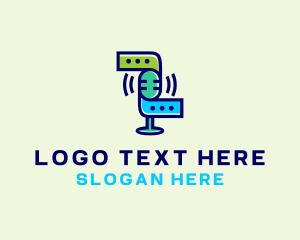 Mircophone - Microphone Chat Podcast logo design