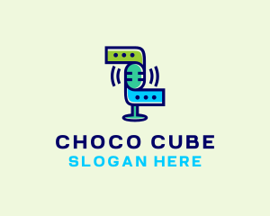 Influencer - Microphone Chat Podcast logo design