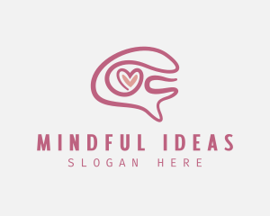 Thought - Brain Love Mental Support logo design