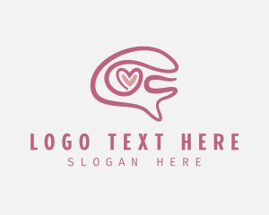 Thought - Brain Love Mental Support logo design