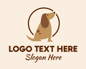 Illustration - Brown Pet Dog Sitting logo design
