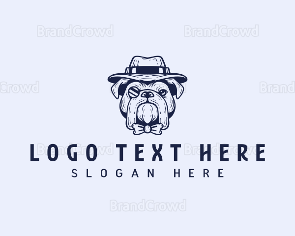 Hat Bulldog Pet Logo