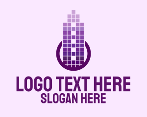 Purple - Sound Equalizer Building logo design