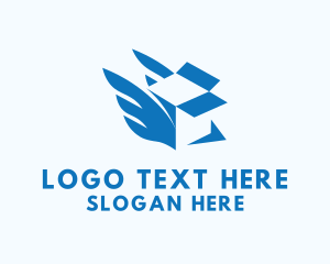 Shipping Service - Fast Box Wings logo design