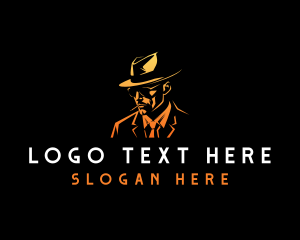 Hat - Detective Spy Smoking logo design