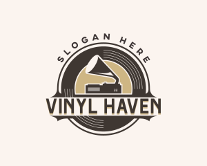 Vinyl - Vinyl Gramophone Music logo design