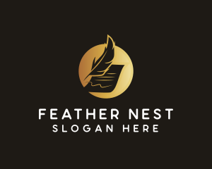 Law Document Feather logo design