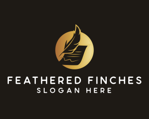 Law Document Feather logo design