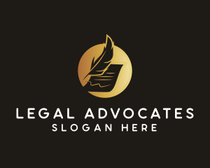 Law Document Feather logo design