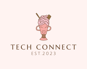 Ice Cream Store - Ice Cream Dessert Lady logo design