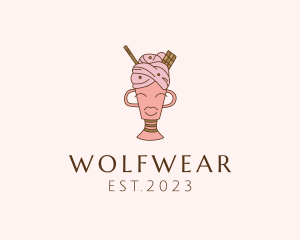 Dessert - Ice Cream Dessert Woman logo design