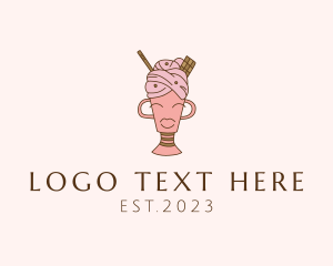 Soft Serve - Ice Cream Dessert Lady logo design