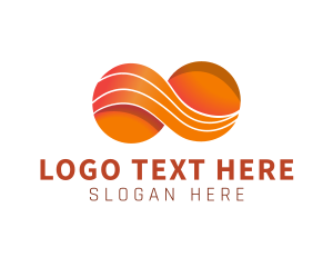 Orange - Gradient Wavy Infinity Loop logo design