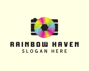 Rainbow Camera Shutter logo design