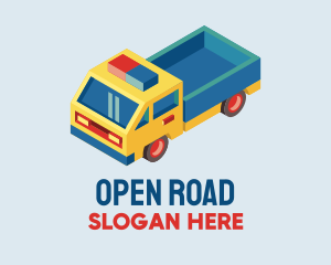 3D Open Bed Truck logo design