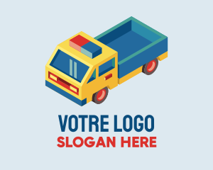 Vehicle - 3D Open Bed Truck logo design
