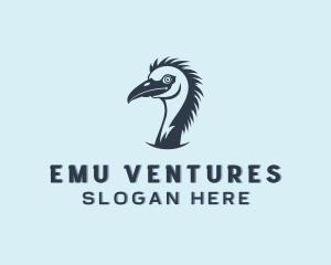 Emu Ostrich Bird logo design