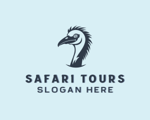 Emu Ostrich Bird logo design