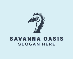 Emu Ostrich Bird logo design