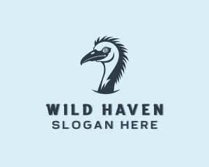 Emu Ostrich Bird logo design