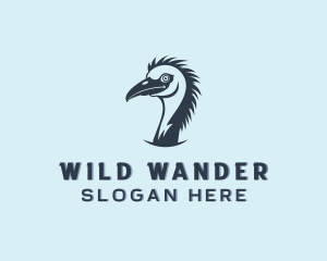 Emu Ostrich Bird logo design