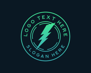 Emblem - Power Lightning Bolt logo design