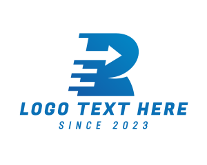 Blue - Speed Arrow Letter R logo design
