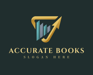 Bookkeeper - Triangle Bar Graph logo design