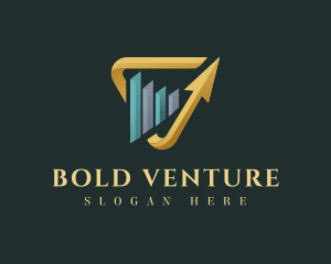 Venture - Triangle Bar Graph logo design