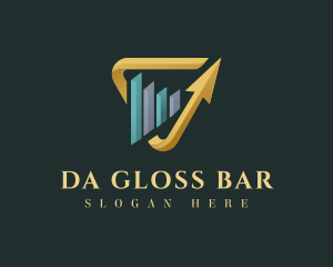 Triangle Bar Graph logo design