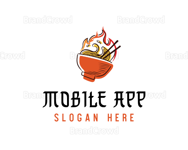 Hot Bowl Ramen Noodles Logo