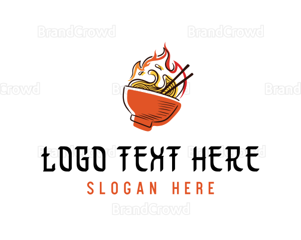 Hot Bowl Ramen Noodles Logo