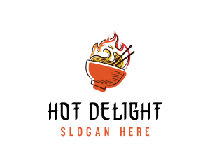 Hot Bowl Ramen Noodles logo design