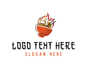 Fast Food - Hot Bowl Ramen Noodles logo design