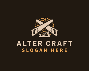 Saw Wood Crafting logo design