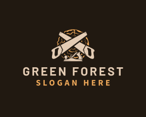 Saw Wood Crafting logo design