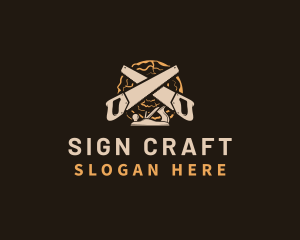 Saw Wood Crafting logo design