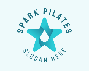 Cleaner - Blue Star Water Droplet logo design